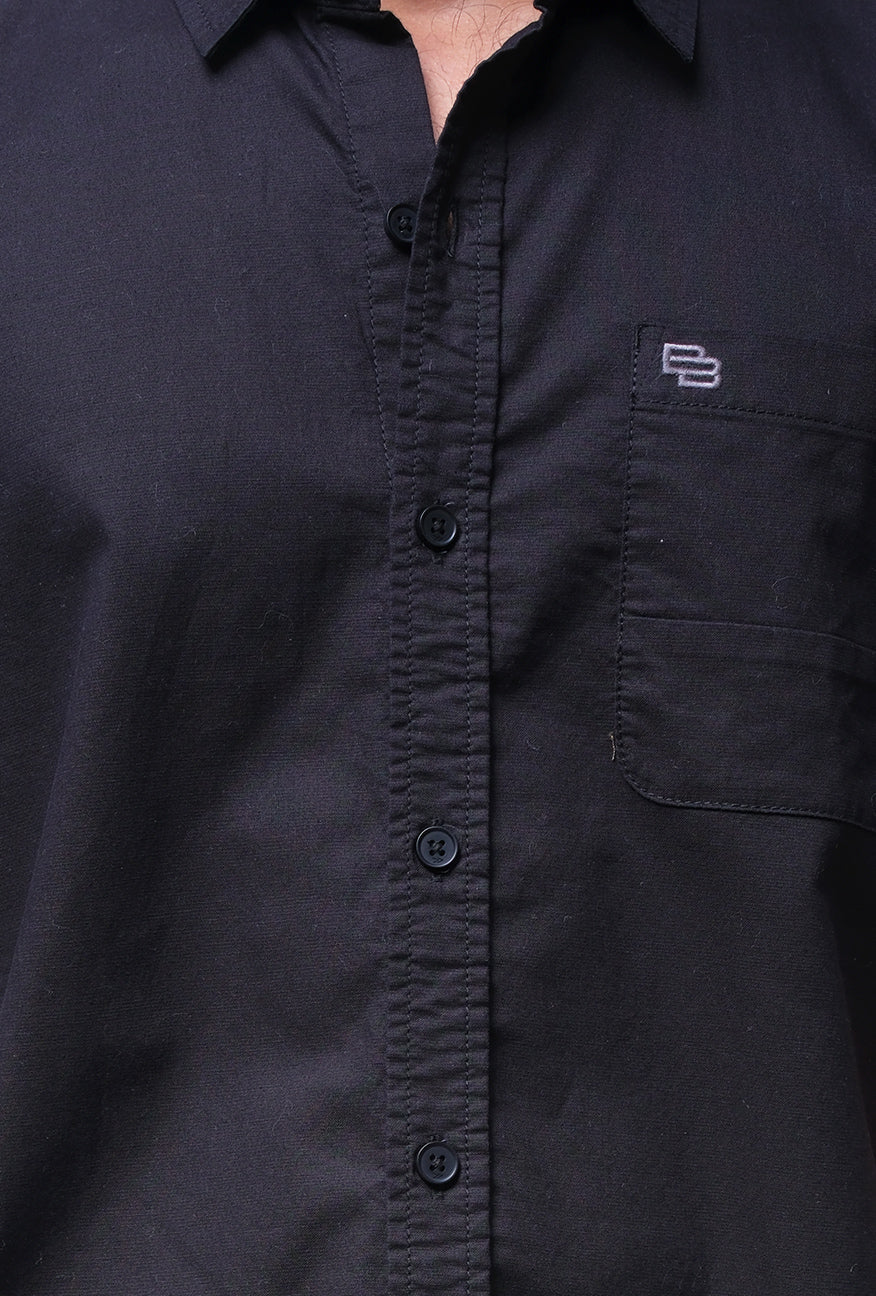 Kemeja Lengan Pendek Regular Dash Black