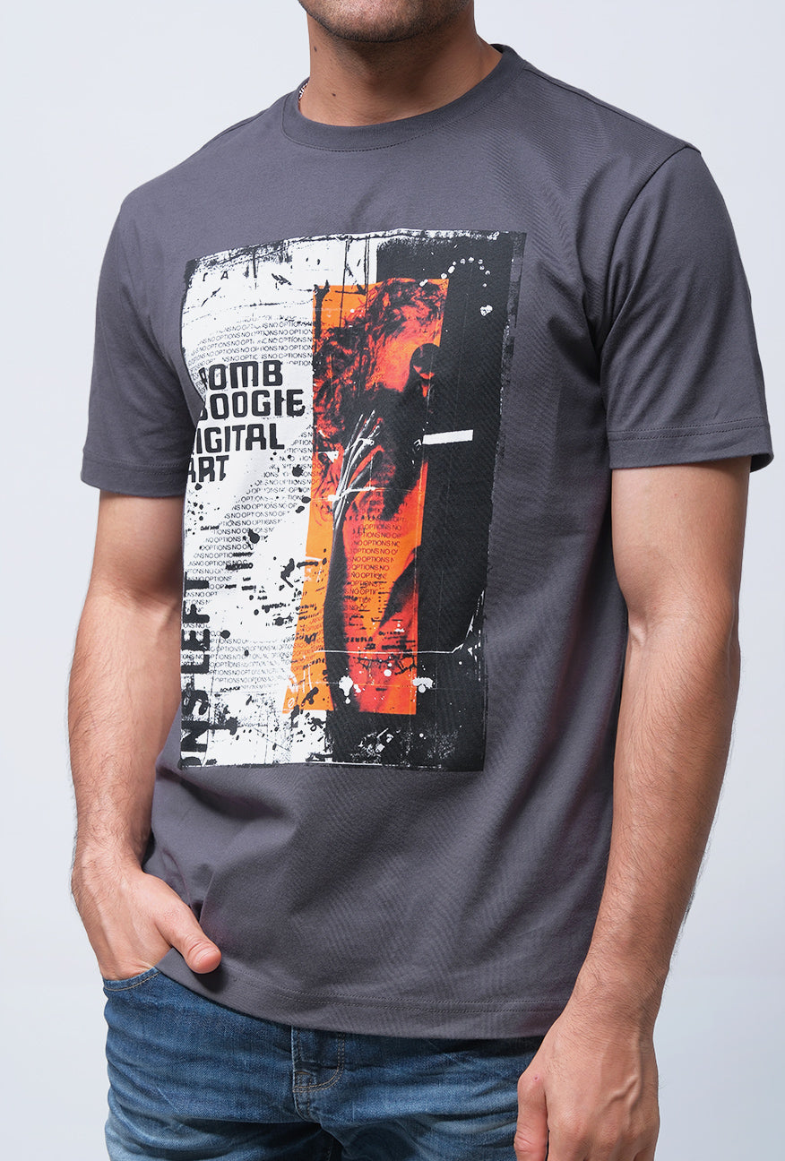 T-Shirt Lengan Pendek Slimfit Arder Dark Grey