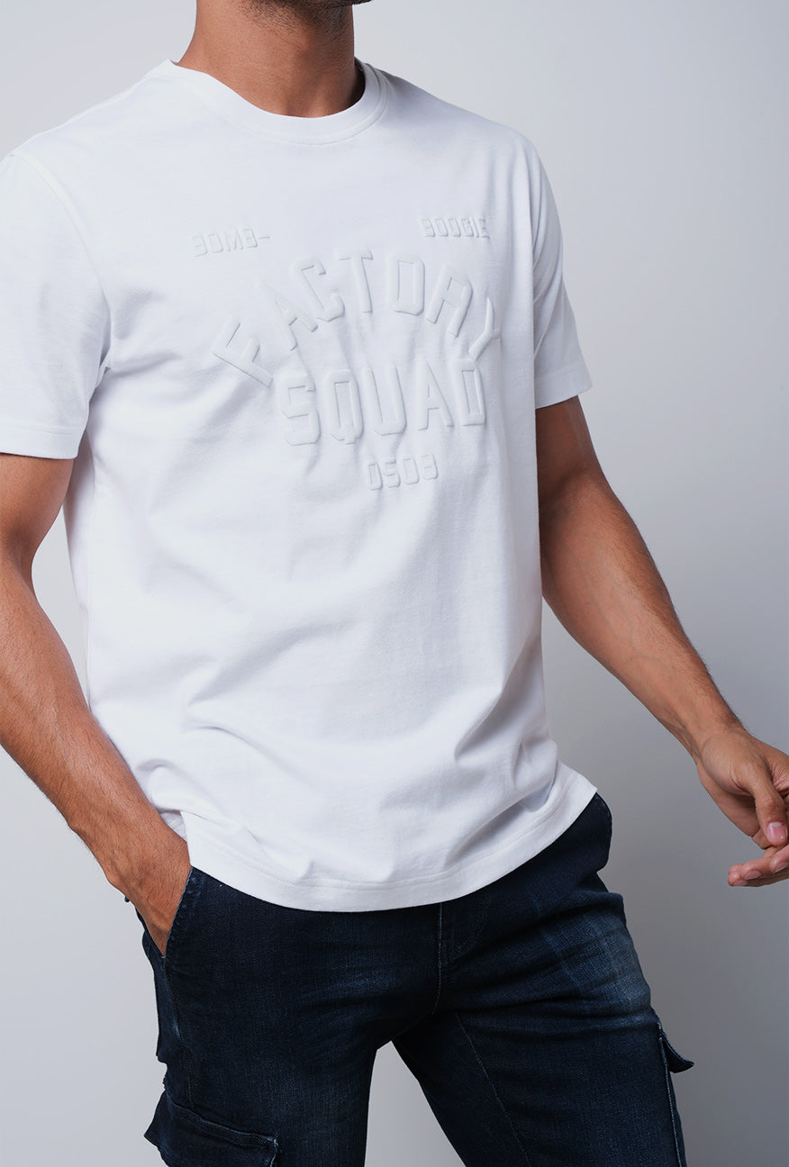 T-Shirt Lengan Pendek Slimfit Rhimo White