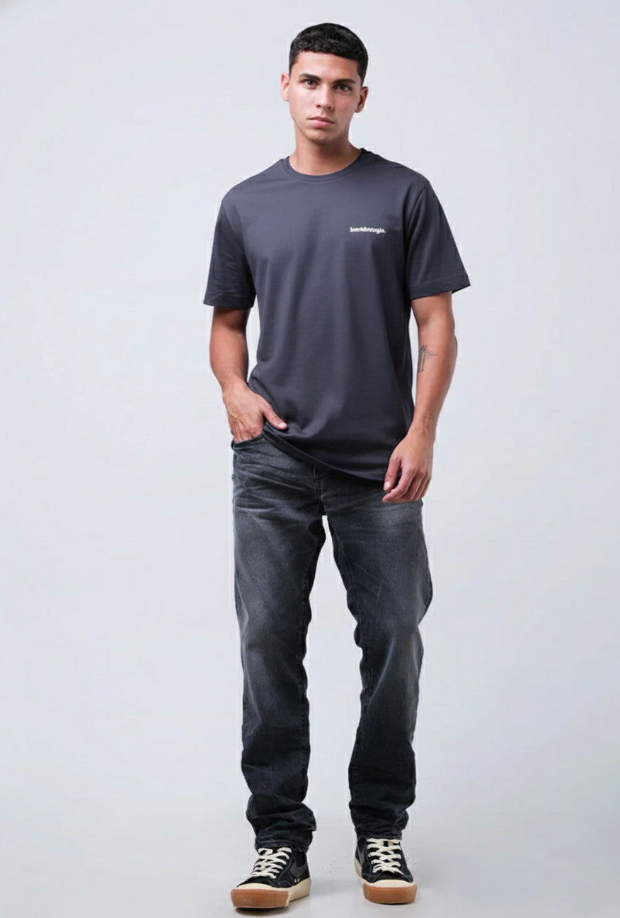 T-Shirt Lengan Pendek Oliever Dark Grey