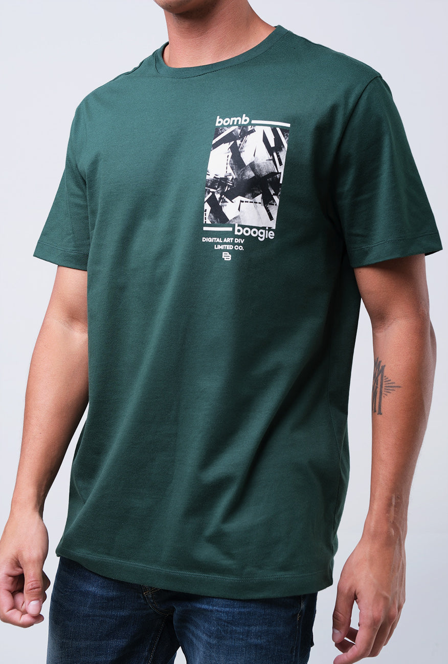 T-Shirt Lengan Pendek Slimfit Cricker Dark Green