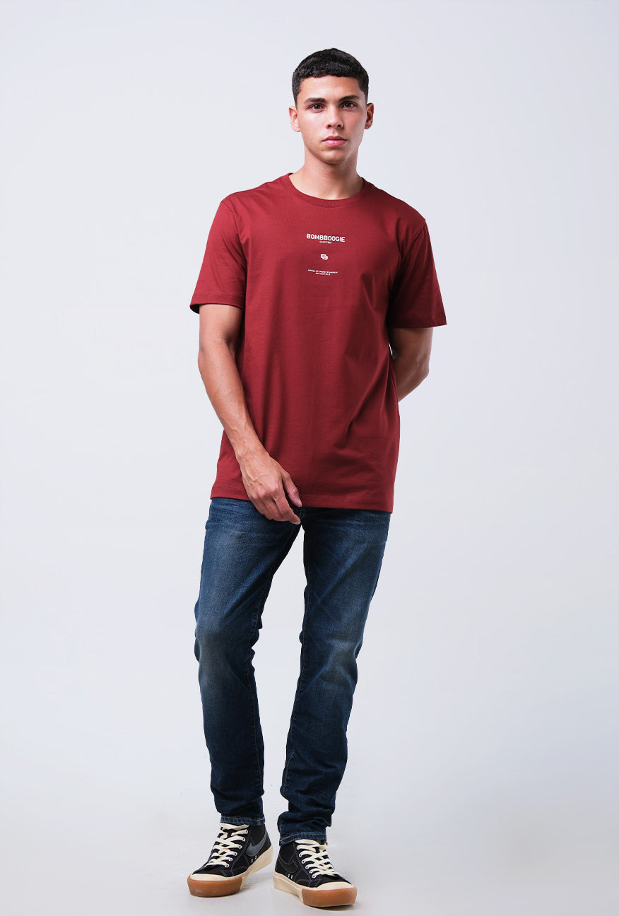 T-Shirt Lengan Pendek Slimfit Klayton Maroon