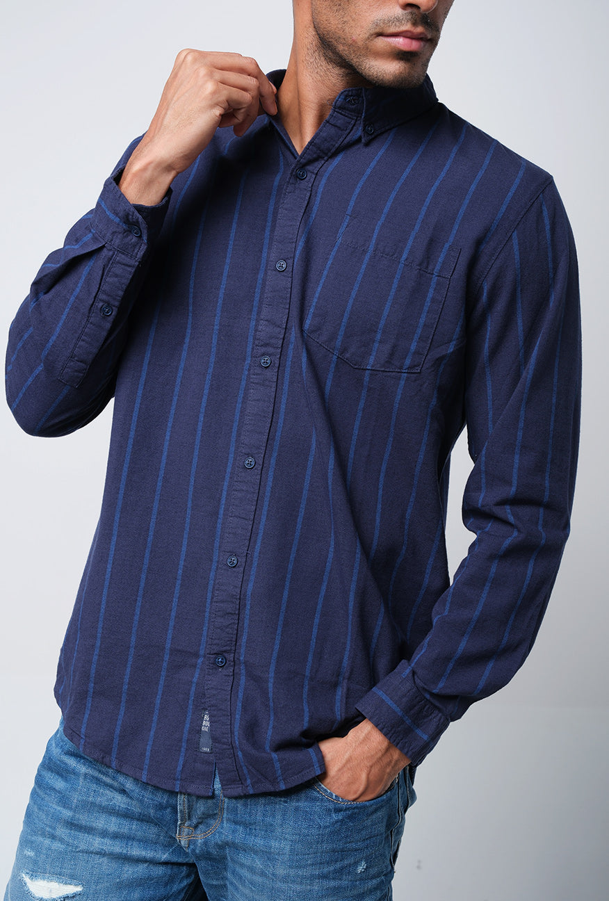 Kemeja Lengan Panjang Townley Navy Blue