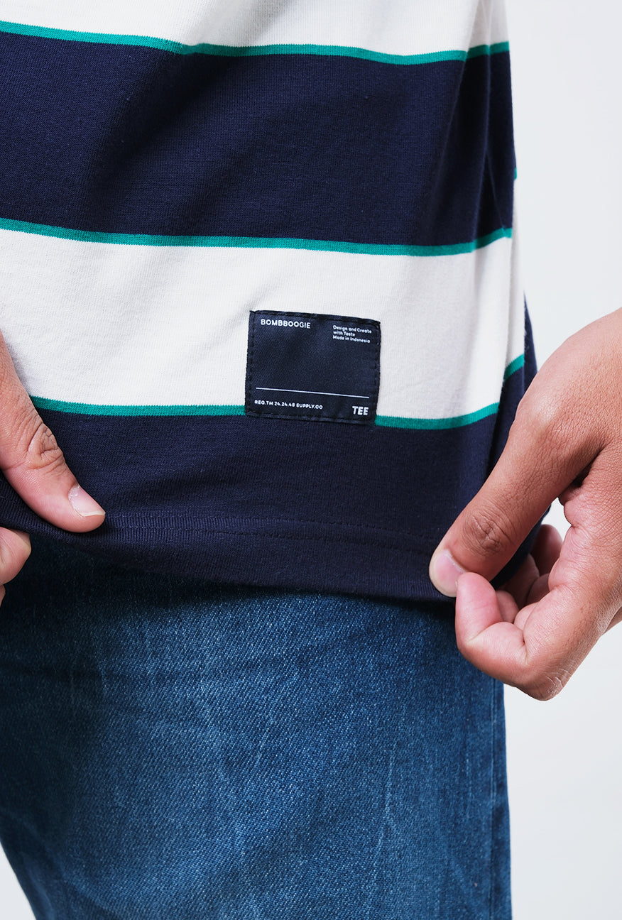 T-Shirt Lengan Pendek Regular Nevoid Navy White 2.0 Stripe