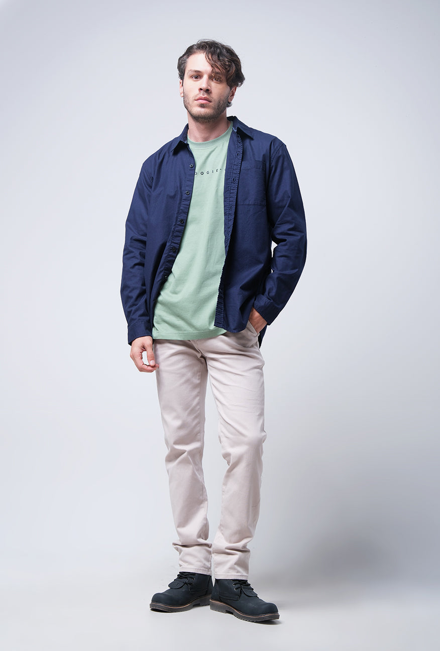 Kemeja Lengan Panjang Regular Sydow Navy – BOMBBOOGIE