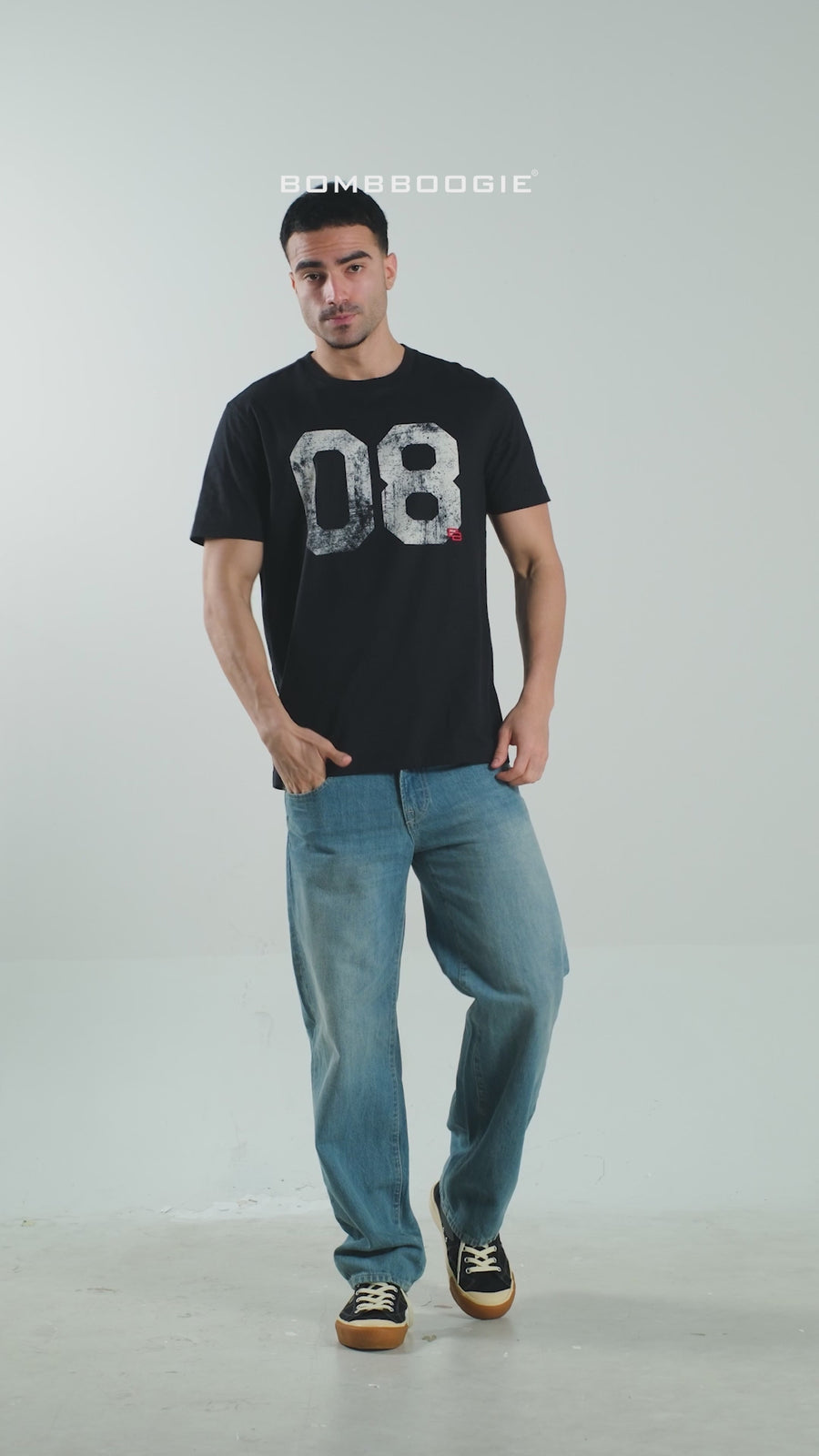 T-Shirt Lengan Pendek Slimfit Rinkle Black