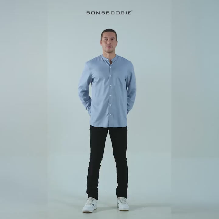 Kemeja Koko Lengan Panjang Harven Blue