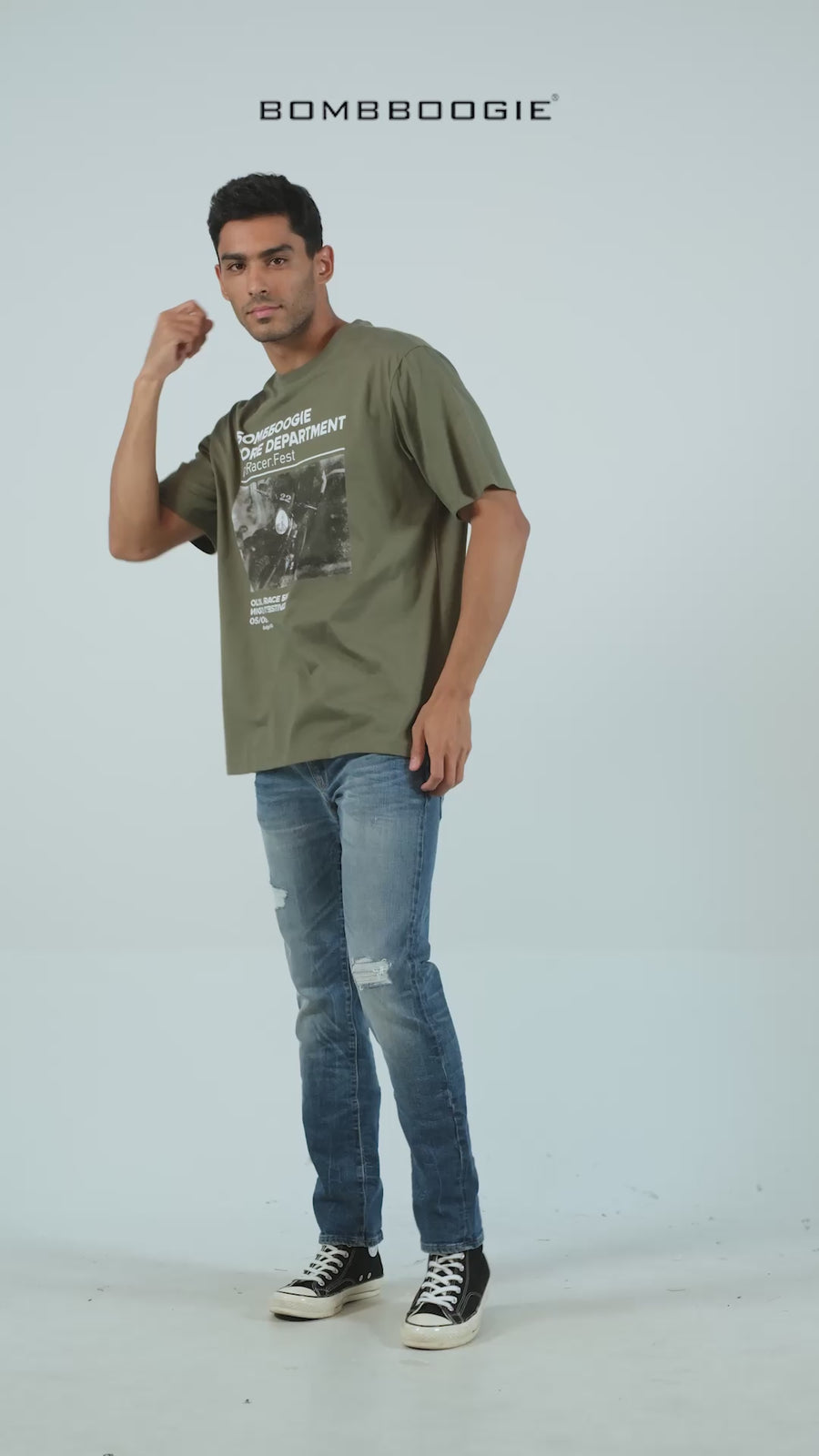 T-Shirt Lengan Pendek Regular Mosley Green