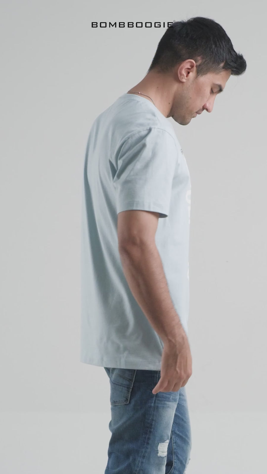 T-Shirt Lengan Pendek Slimfit Phevill Baby Blue