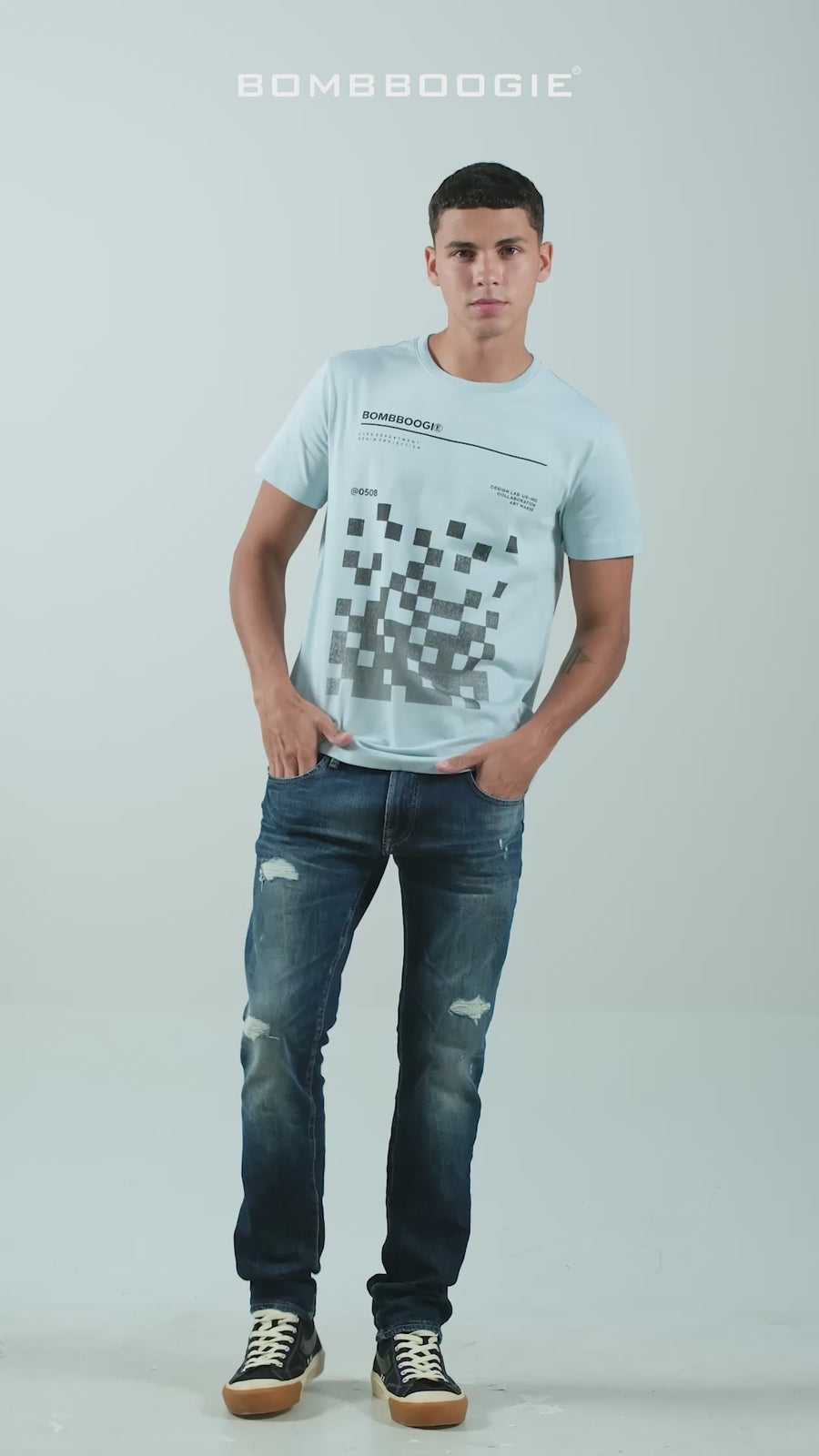T-Shirt Lengan Pendek Slmift Calsello Baby Blue