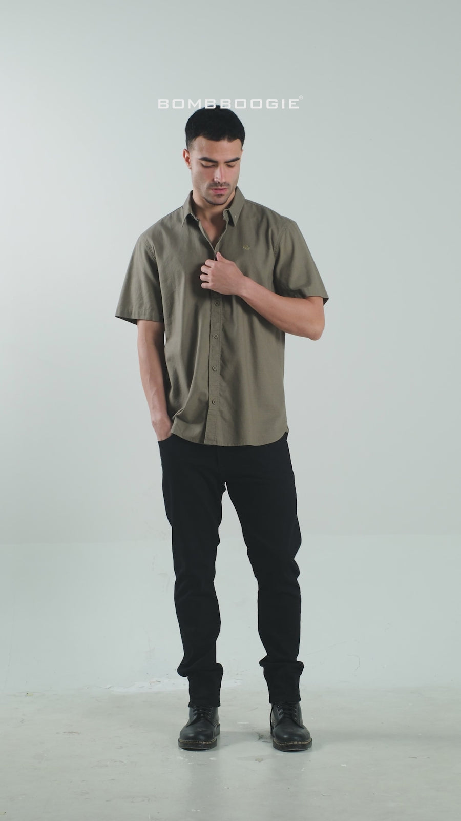 Kemeja Lengan Pendek Regular Radley Olive Green