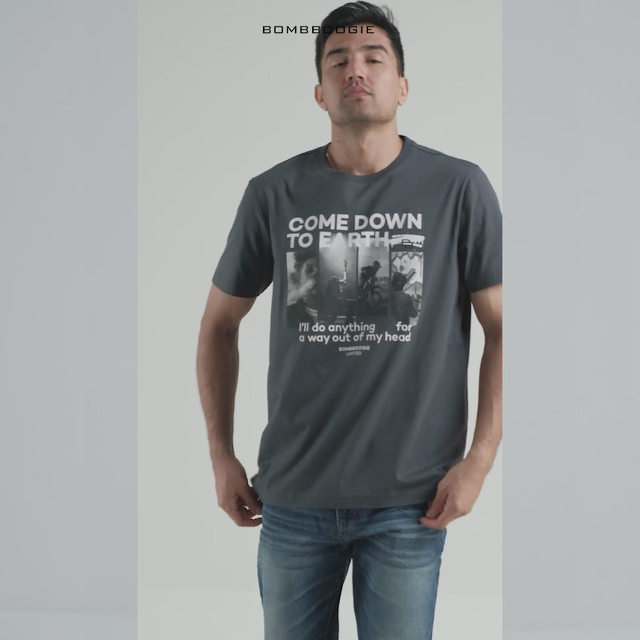 T-Shirt Lengan Pendek Slimfit Lifty Dark Grey