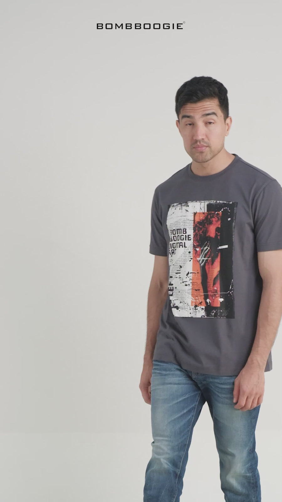 T-Shirt Lengan Pendek Slimfit Arder Dark Grey