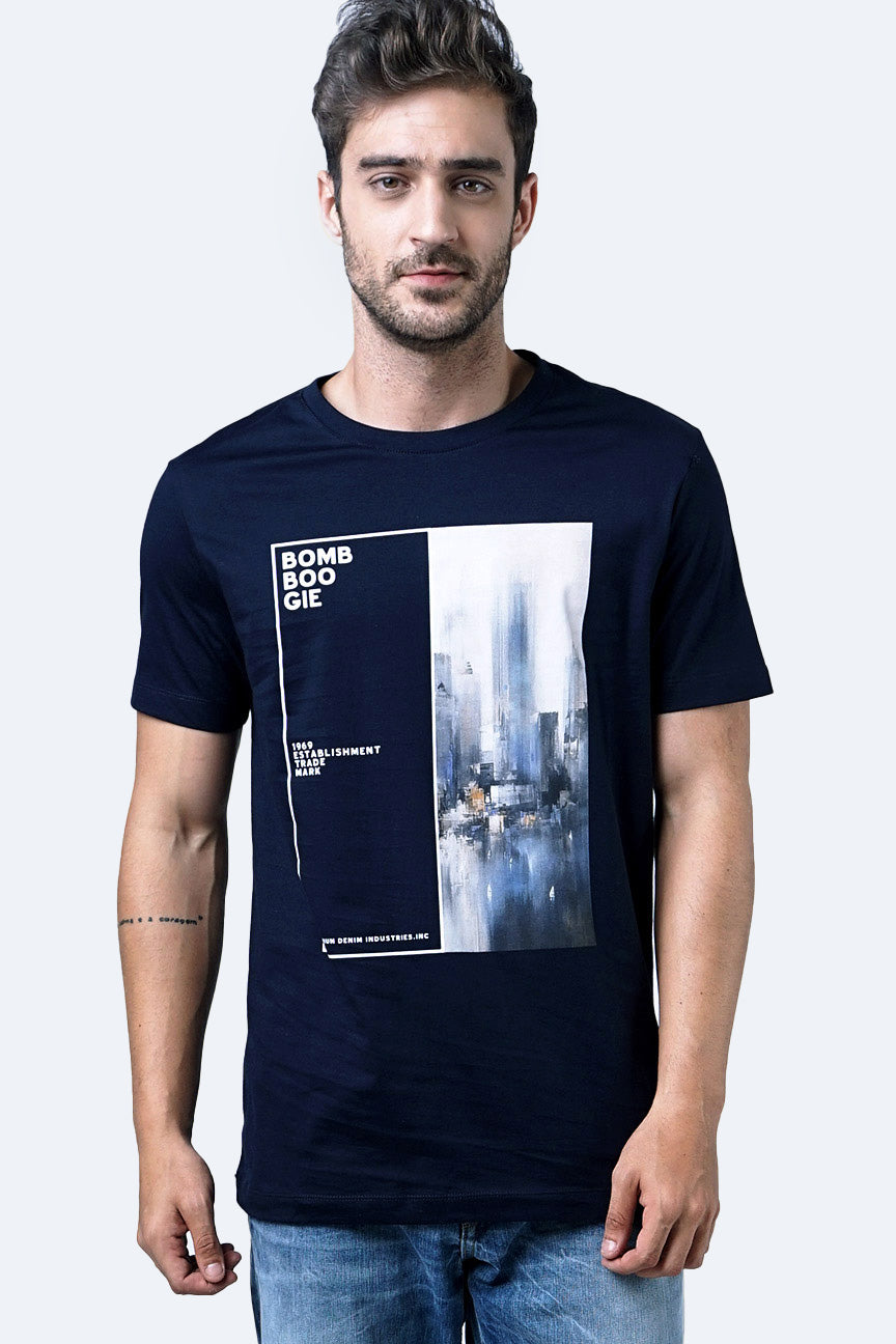 T-Shirt Lengan Pendek Fiction Dark Navy
