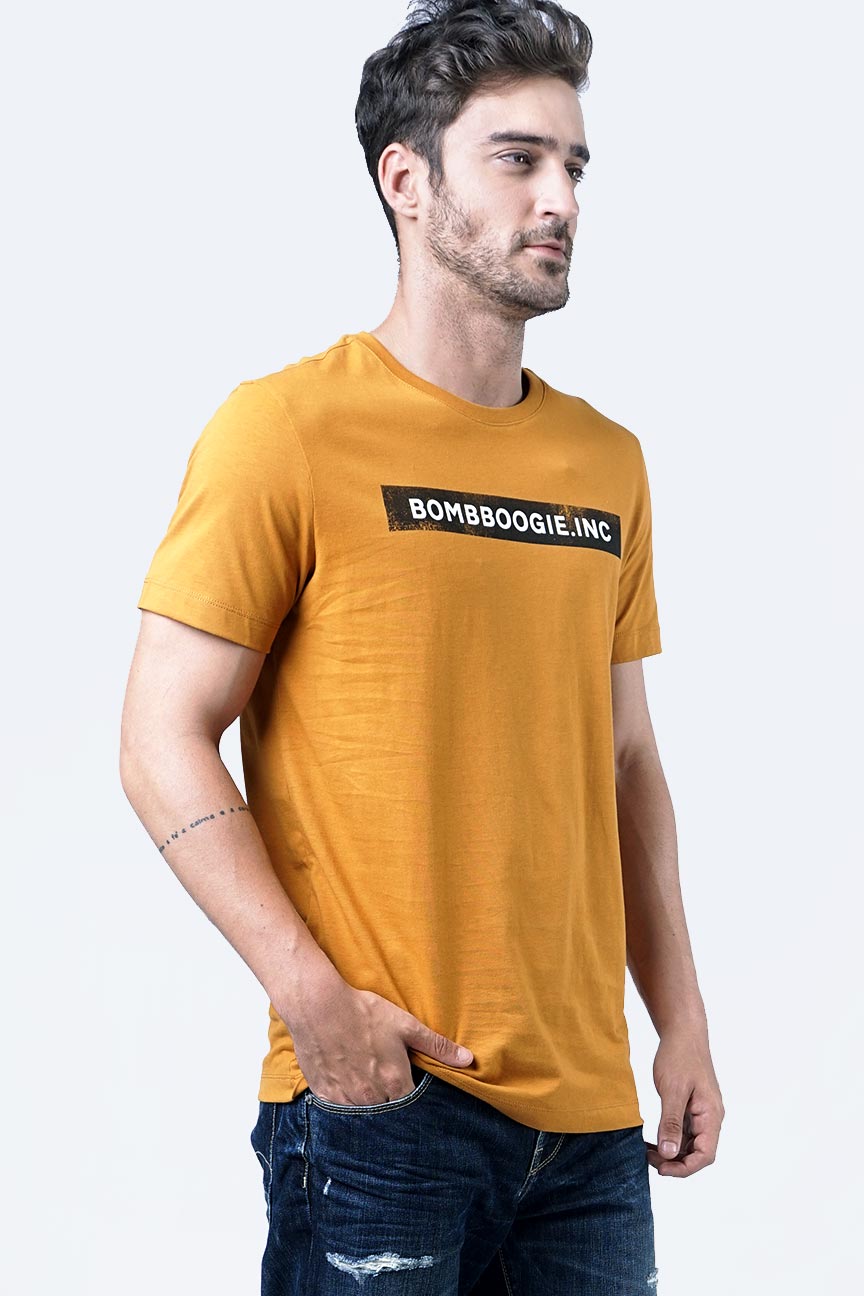 T-Shirt Lengan Pendek Freebie Dark Mustard