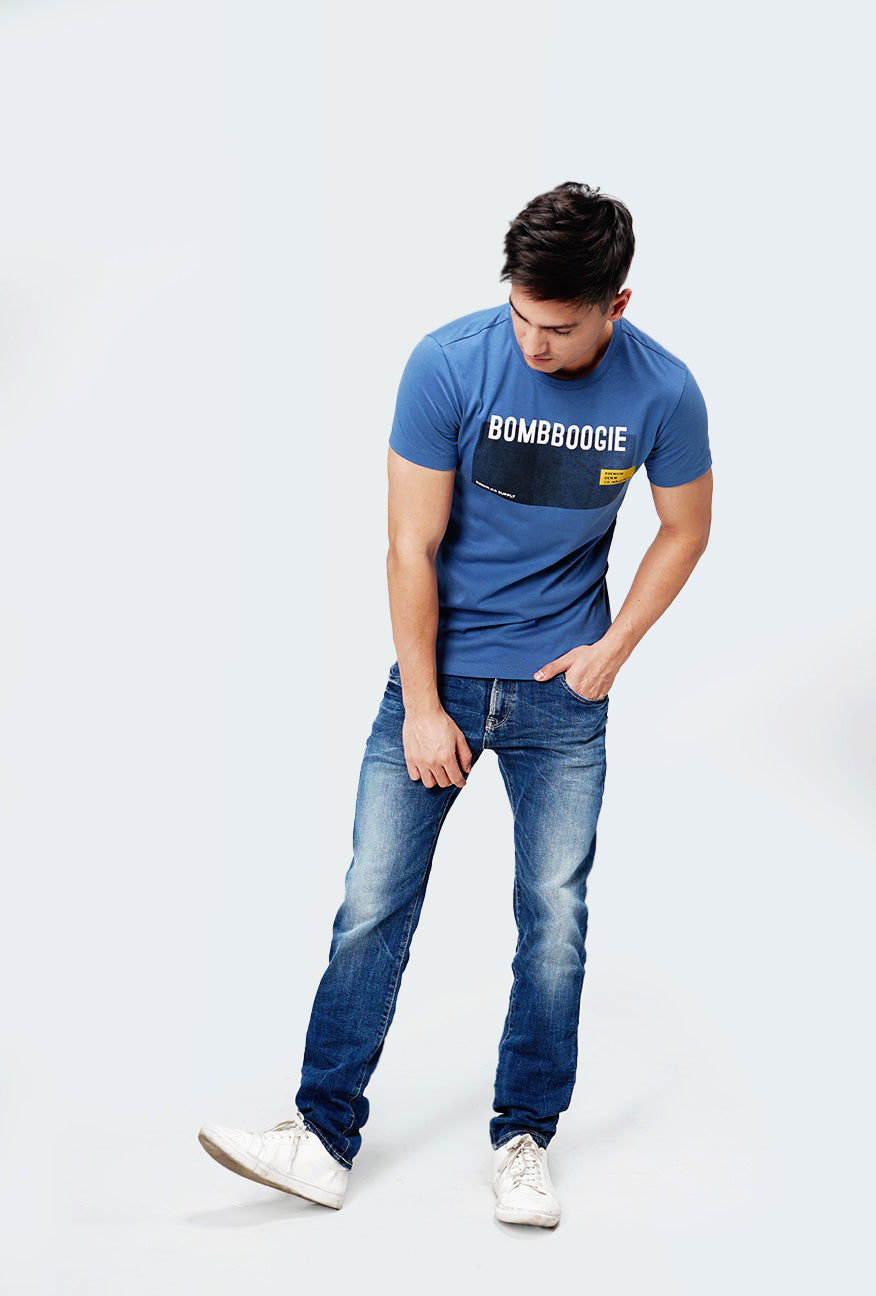 T-Shirt Lengan Pendek Rifter Blue