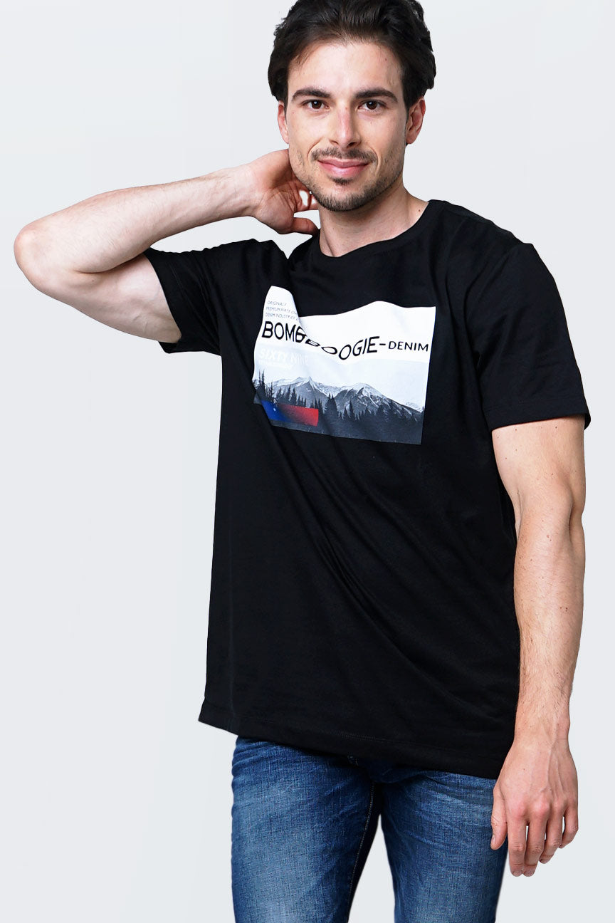 T-Shirt Lengan Pendek Popper Black