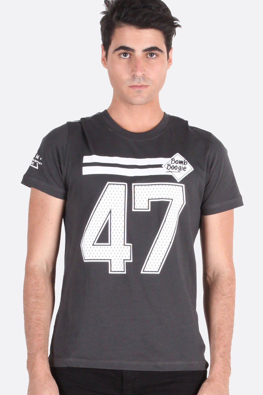 T-Shirt Lengan Pendek Hockey Skeleton Dark Grey